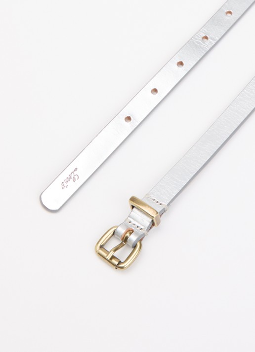 Levi's Dillon riem van leer met metallic finish - detail 2 zilver