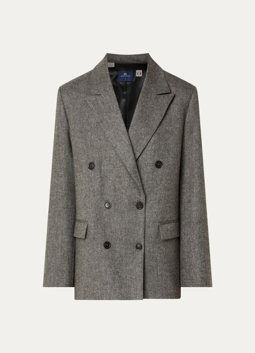 Levi's Double-breasted blazer in wolblend met klepzakken - voorkant 3 bruin