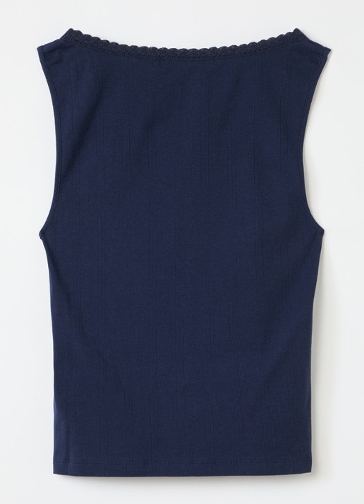 Levi's Dry Goods mouwloze top - voorkant 2 donkerblauw