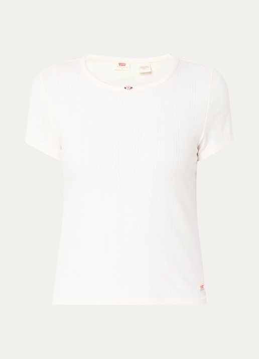 Levi's Dry Goods T-shirt met logo - voorkant gebroken wit