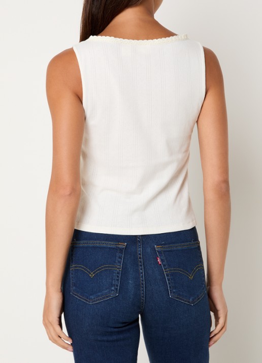 Levi's Dry Goods top met strikdetail - achterkant wit