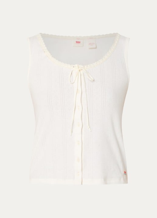 Levi's Dry Goods top met strikdetail - voorkant 2 wit