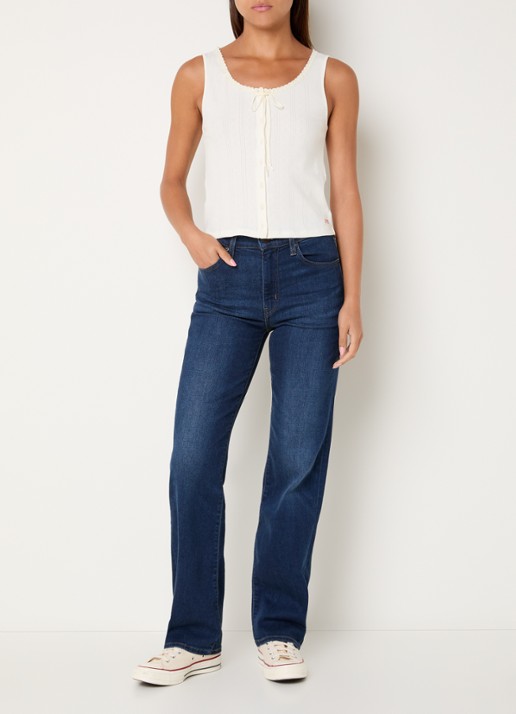 Levi's Dry Goods top met strikdetail - voorkant 3 wit