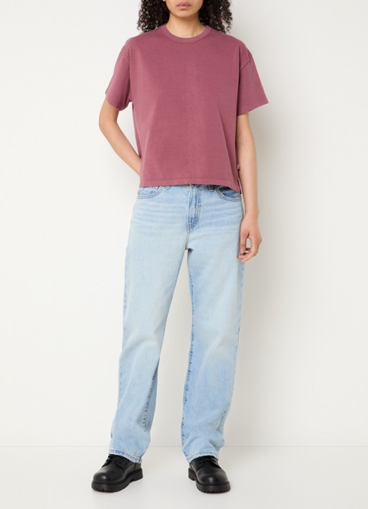 Levi's Easy Dad high waist straight leg jeans met lichte wassing - voorkant 3 indigo