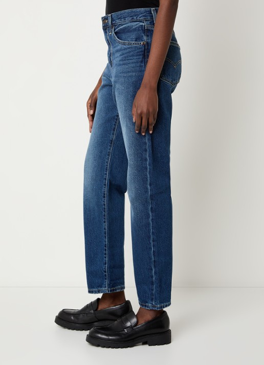 Levi's Easy Dad high waist straight leg jeans met medium wassing - detail 7 indigo
