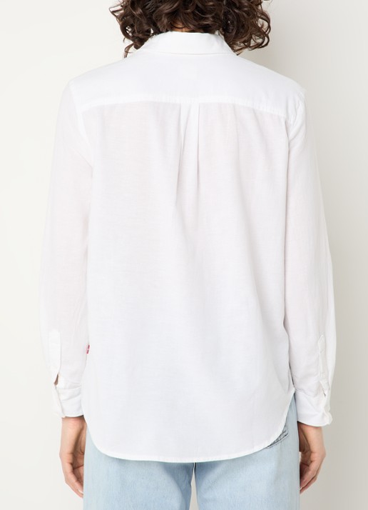 Levi's Elaine blouse in linnenblend met borstzakken - achterkant wit
