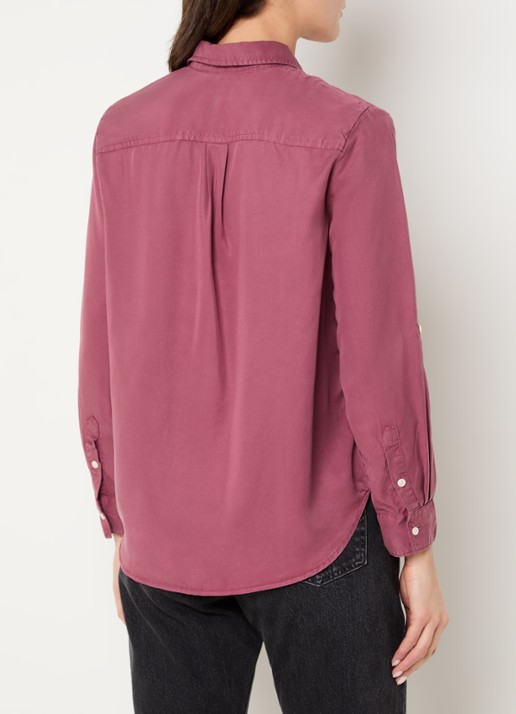 Levi's Elaine blouse met borstzakken - achterkant kersenrood