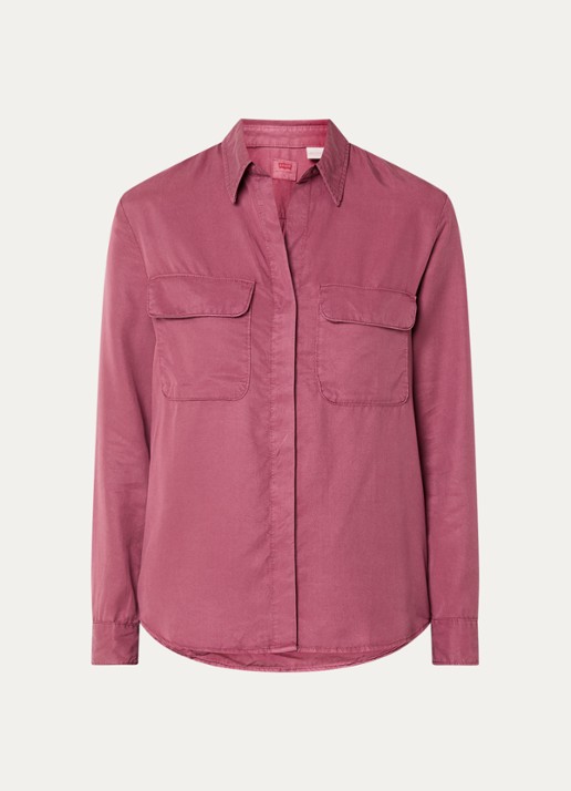 Levi's Elaine blouse met borstzakken - voorkant 2 kersenrood
