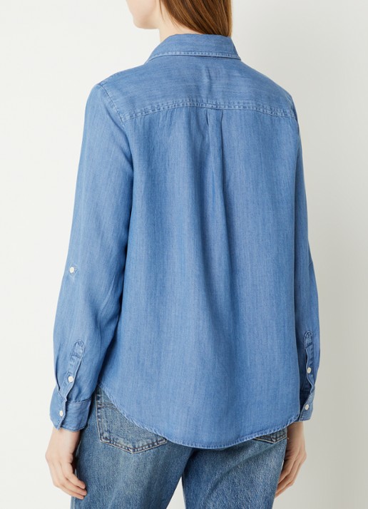 Levi's Elaine blouse van denim met borstzakken - achterkant 4 indigo