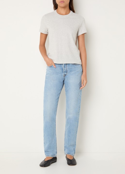 Levi's Favorite T-shirt met gemêleerd dessin - voorkant 2 grijsmele