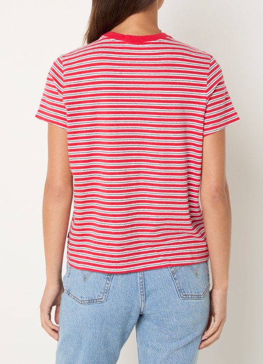 Levi's Favorite T-shirt met streepprint - achterkant 4 rood
