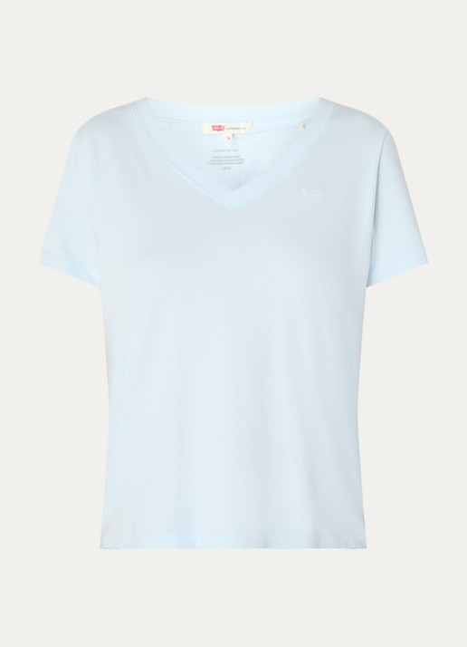 Levi's Favorite T-shirt met V-hals - voorkant 3 lichtblauw