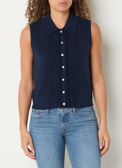 Levi's Fijngebreid gilet met ruches