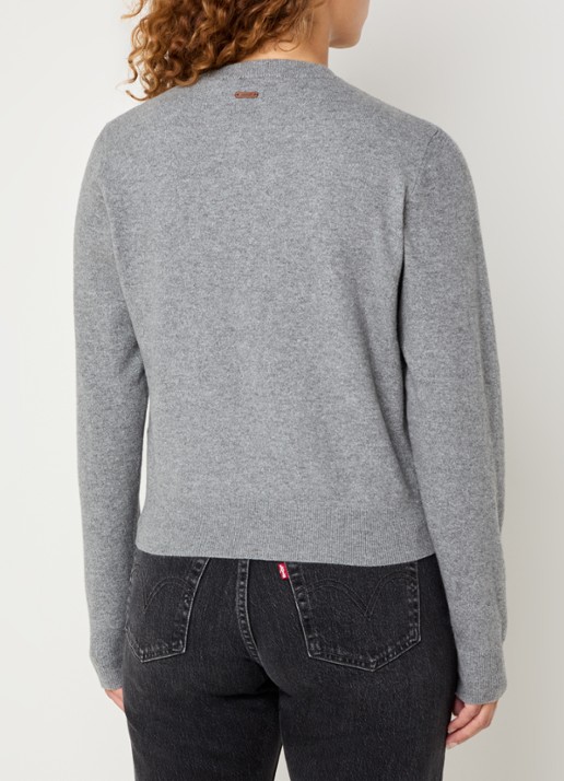 Levi's Fijngebreid vest met gemêleerd dessin - achterkant 3 grijsmele