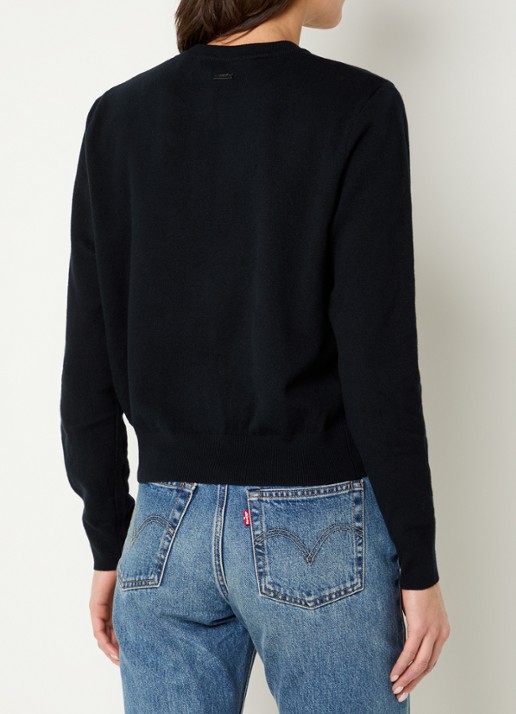 Levi's Fijngebreid vest met ronde hals - achterkant 4 zwart