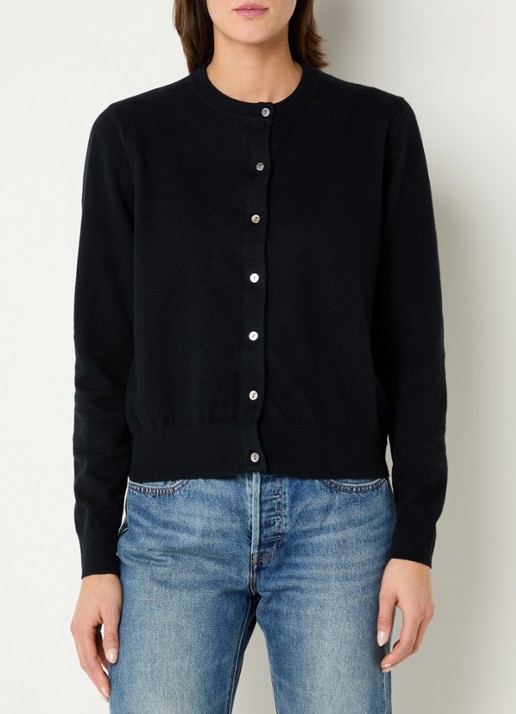 Levi's Fijngebreid vest met ronde hals - detail 3 zwart