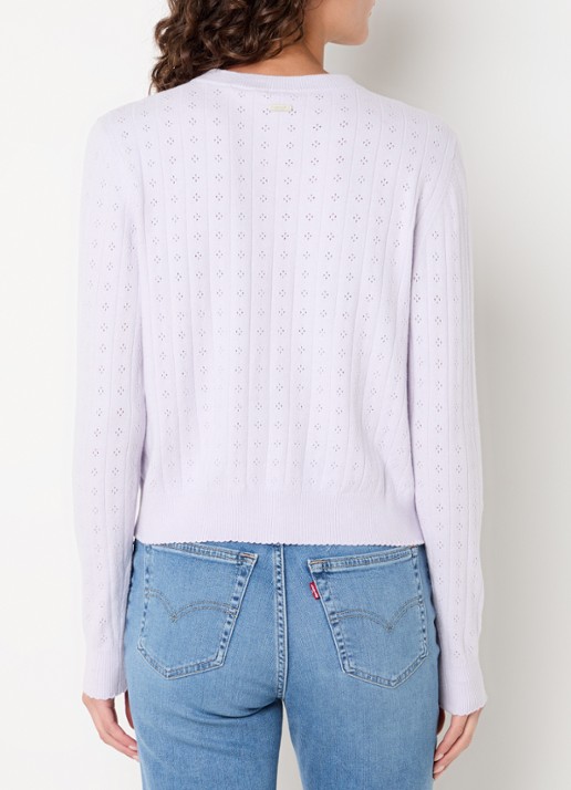 Levi's Fijngebreid vest met ronde hals - achterkant 2 lila