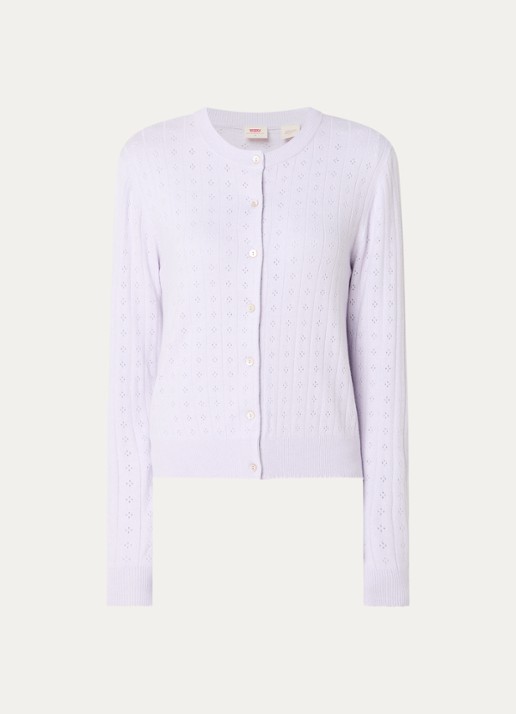 Levi's Fijngebreid vest met ronde hals - voorkant 3 lila