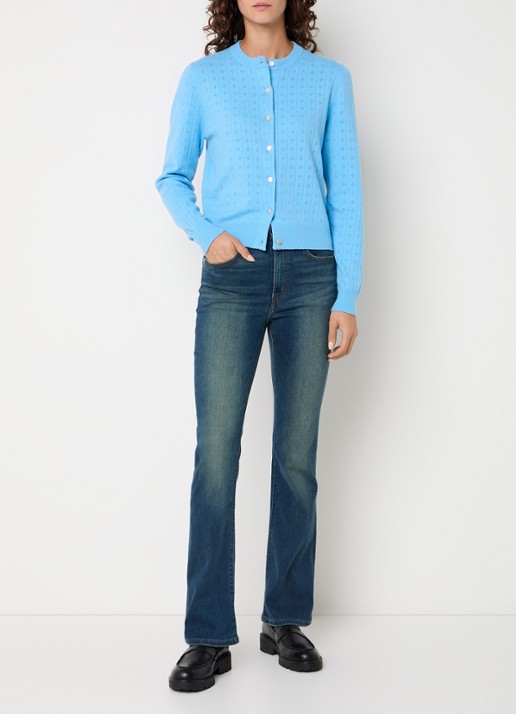 Levi's Fijngebreid vest met ronde hals - voorkant 3 blauw