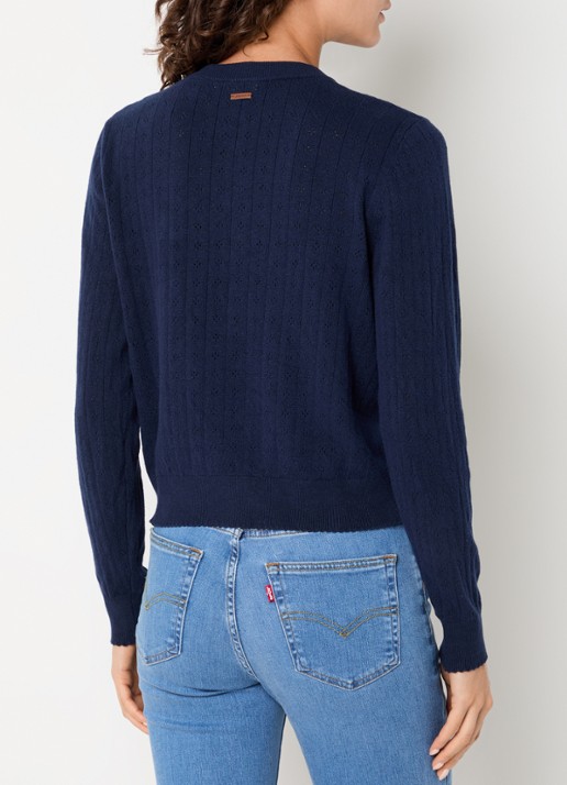 Levi's Fijngebreid vest met ronde hals - achterkant 2 donkerblauw