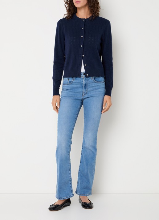 Levi's Fijngebreid vest met ronde hals - voorkant 4 donkerblauw