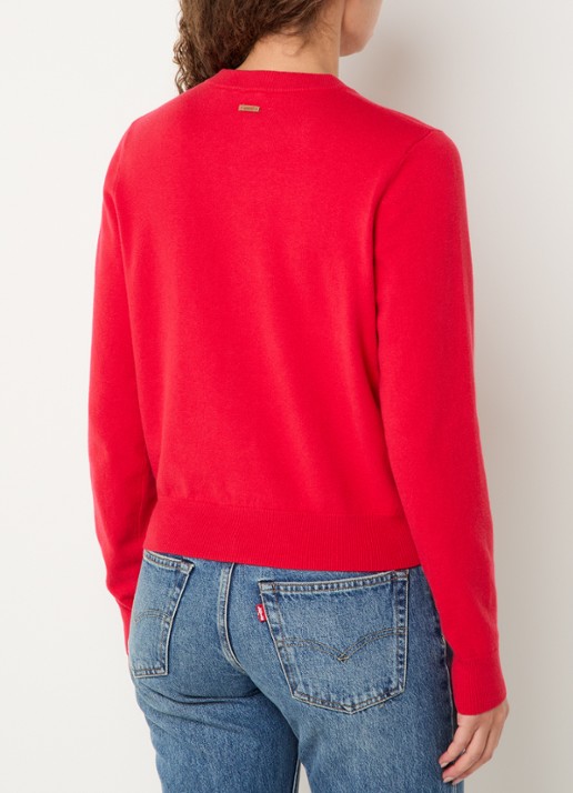 Levi's Fijngebreid vest met stretch - achterkant rood