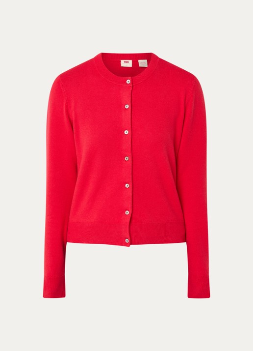 Levi's Fijngebreid vest met stretch - voorkant 3 rood