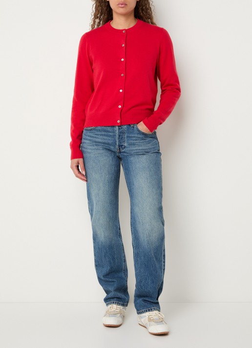 Levi's Fijngebreid vest met stretch - voorkant 4 rood