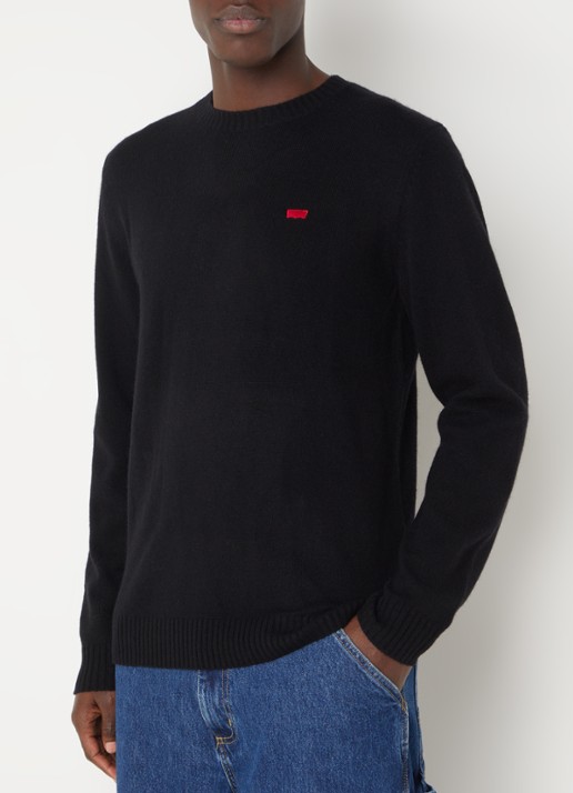 Levi's Fijngebreide trui in wolblend met logo