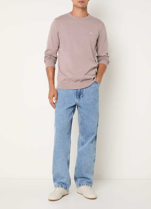 Levi's Fijngebreide trui met logo - voorkant 3 oudroze