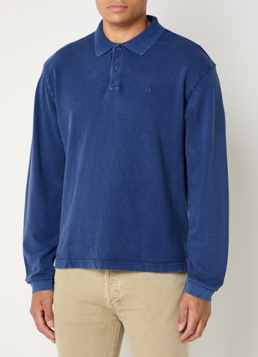 Levi's Finn polo met logoborduring - detail blauw
