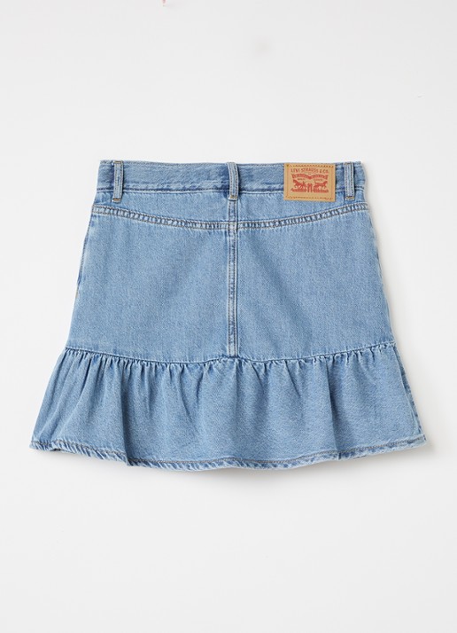 Levi's Flounce spijkerrok met steekzakken - voorkant 2 indigo