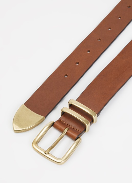 Levi's Freya riem van leer  - detail cognac