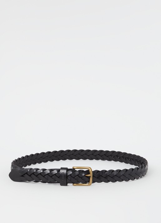 Levi's Gevlochten riem van leer - voorkant 3 zwart