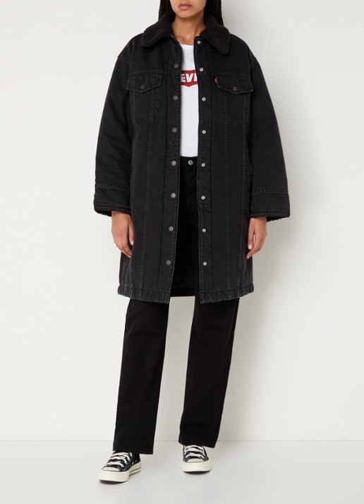 Levi's Gewatteerde spijkerjas met steekzakken - voorkant 3 zwart