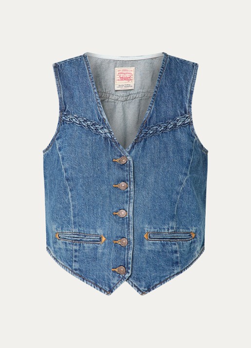Levi's Gilet van denim - voorkant indigo