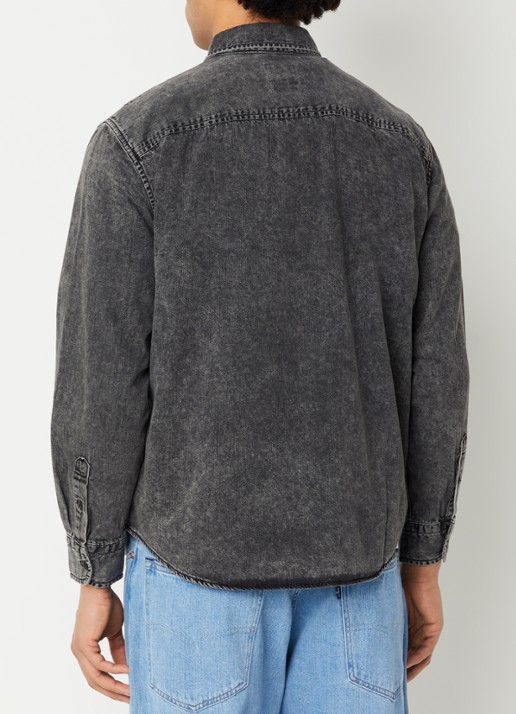 Levi's Gizmo overshirt van denim - achterkant antraciet