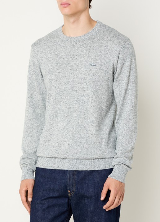 Levi's Grofgebreide pullover met gemêleerd dessin - detail 3 grijsmele