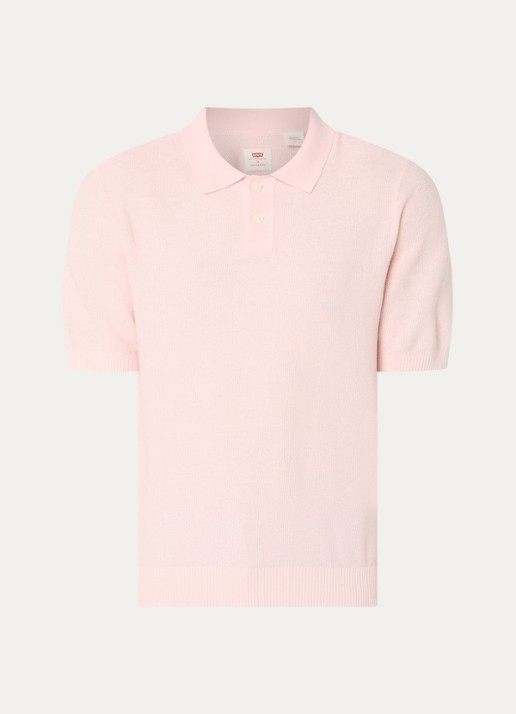 Levi's Grofgebreide regular fit polo in linnenblend