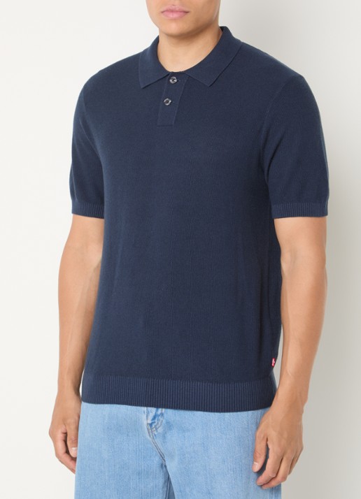Levi's Grofgebreide regular fit polo in linnenblend