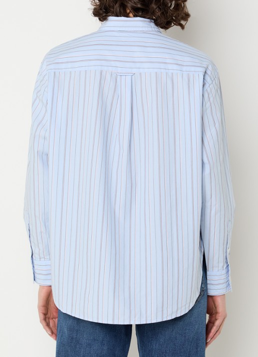Levi's Harlie blouse met streepprint en borstzak - achterkant 4 lichtblauw