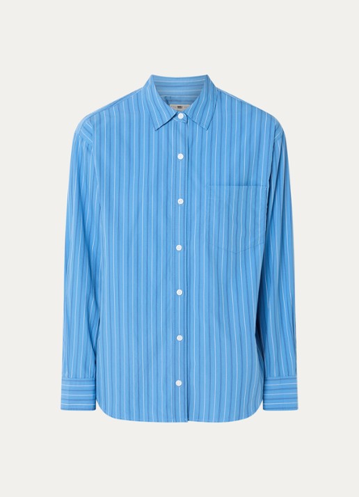 Levi's Harlie blouse met streepprint - voorkant 2 blauw