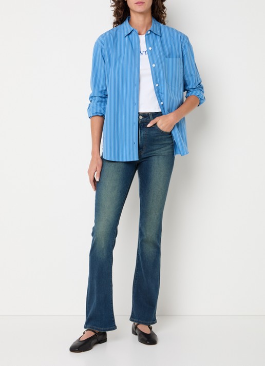 Levi's Harlie blouse met streepprint - voorkant 3 blauw
