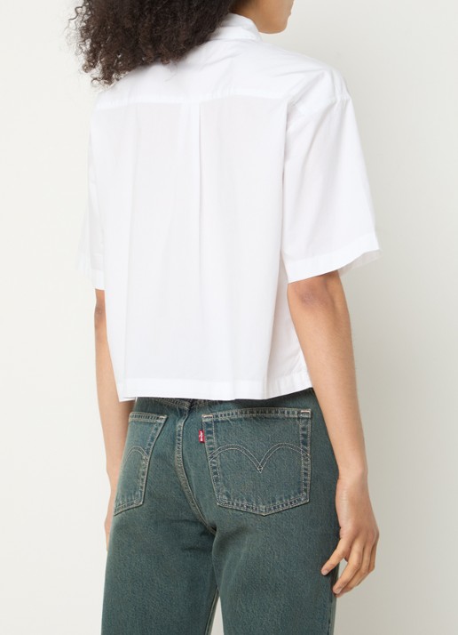 Levi's Harlie cropped blouse met borstzakken - achterkant wit