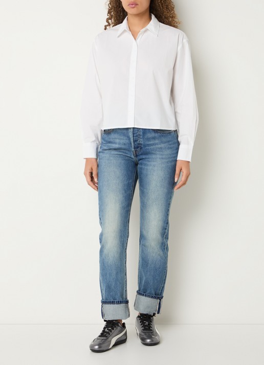 Levi's Harlie cropped blouse  - voorkant 3 wit