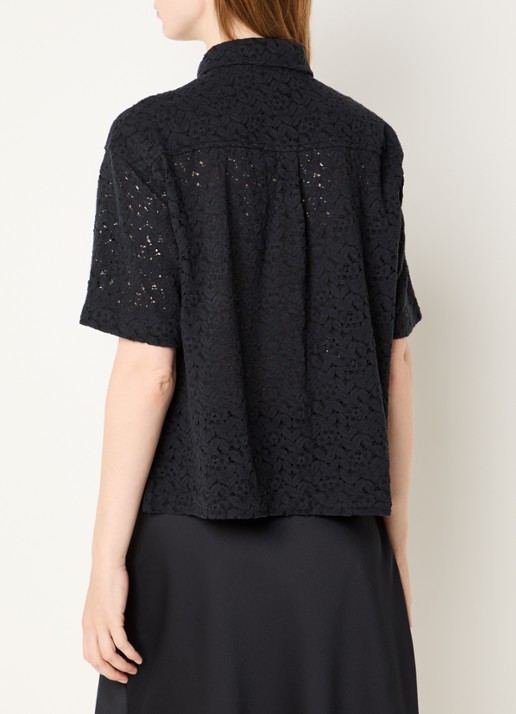 Levi's Harlie semi-transparante blouse van kant - achterkant 4 zwart