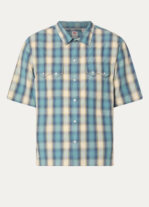 Levi's Harryson overshirt met ruitdessin - voorkant 2 geel