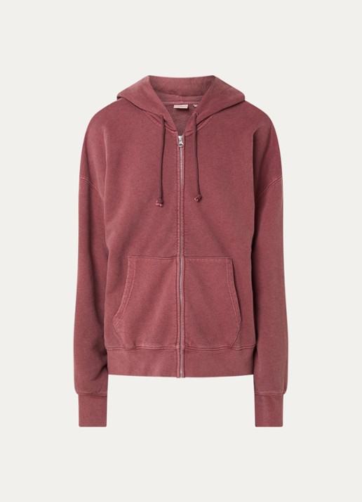 Levi's Hayes sweatvest met steekzakken - voorkant 4 steenrood