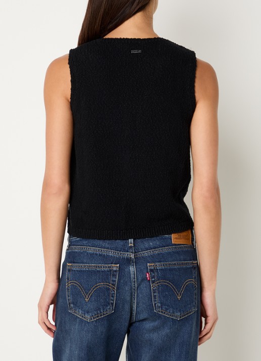 Levi's Helen grofgebreid gilet met ribstructuur - achterkant 4 zwart