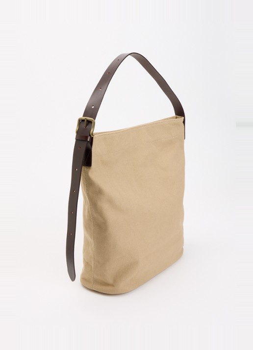 Levi's Heritage M schoudertas van canvas met logo - achterkant 5 beige